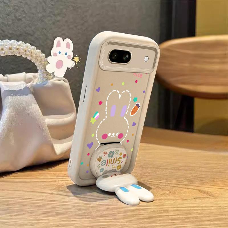 1 Piece Durable Pixel 8APhone Cases Comfortable feel Beautiful rabbit with bracket Pattern Case Suitable For Google Pixel 8A Featuring Shockproof In Fashion