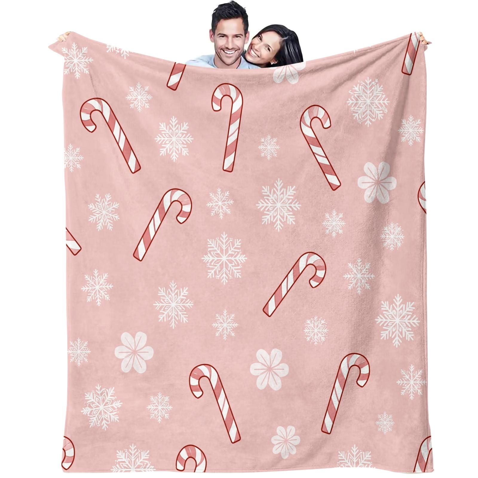 1PC Christmas Tree Star Printed Super Soft Milk Fleece & Flannel Throw Blanket, 300GSM Anti-Static All-Season Blanket, Ideal for Air-conditioned Room, Lightweight Warm Throw for Bed Sofa Couch Office Travel Camping Home Decor, Machine Washable Non-F