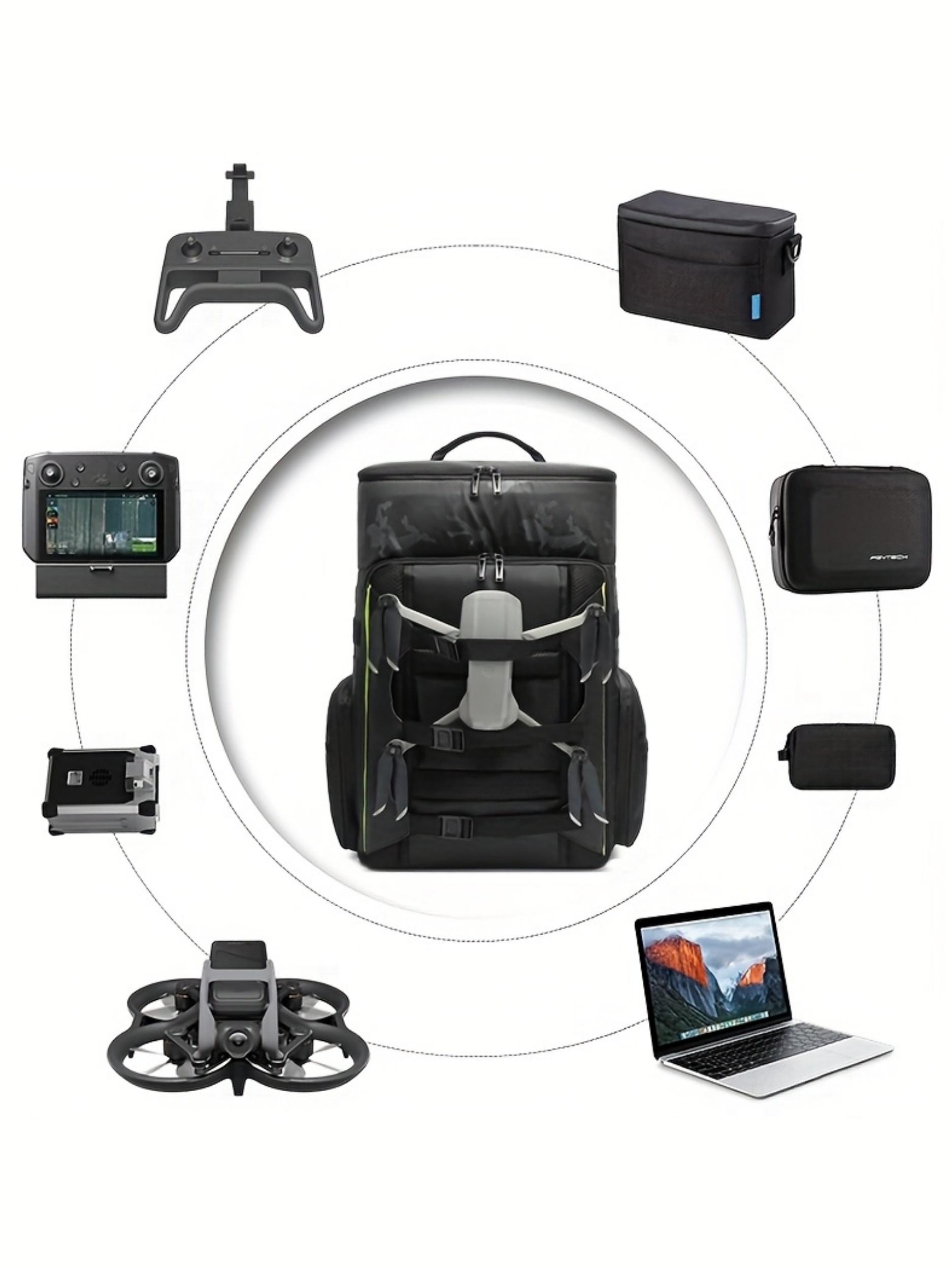 Drone Backpack - Large Capacity Multi-Functional Travel Backpack with Drone Storage, Adjustable Straps, and Multiple Compartments for Outdoor Adventures, Hiking, and Skateboarding, Hiking Gear | Sporty Backpack | Secure Zipper Closure, Backpack for Travel