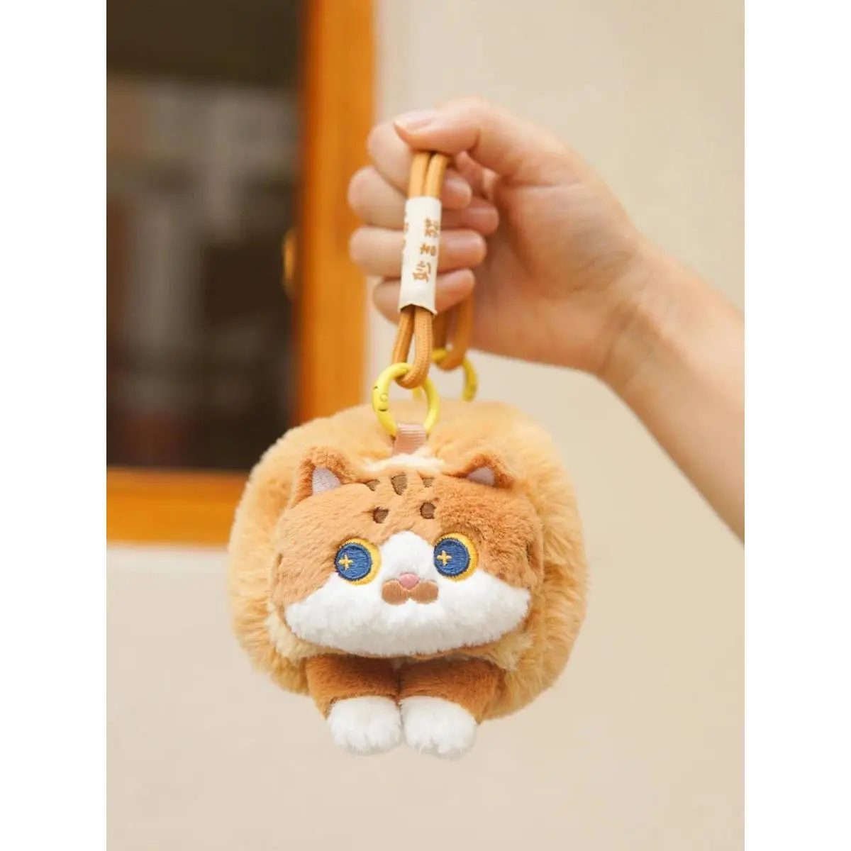 Original cute cat embroidery coin purse plush cat flower cat bread crossbody bag small gift