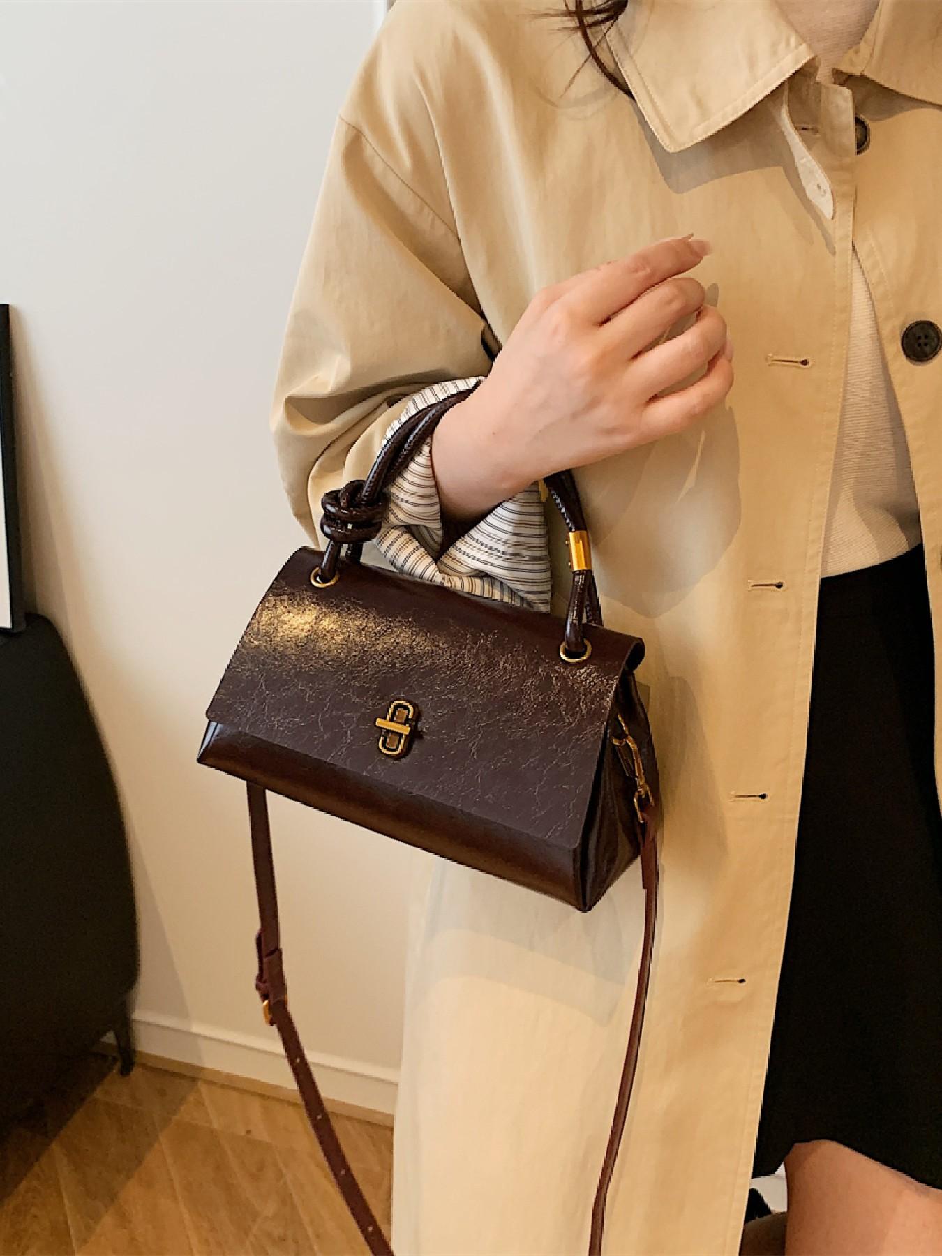 Simple Versatile Small Satchel Bag, Casual Flip Cover Clutch for Shopping & Commuting, Stylish Crossbody Shoulder Bag