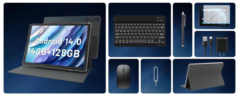 2025 Newest Android 14 Tablet, 10 inch Tablet with 128GB Storage 1TB Expandable 14GB RAM, Dual 4G Cellular Tablet with keyboard Support 5G WiFi/Bluetooth 5.0 Octa-Core Processor, FHD IPS Screen, Tablet with Sim Card Slot,Smartphone Cellphone springtok