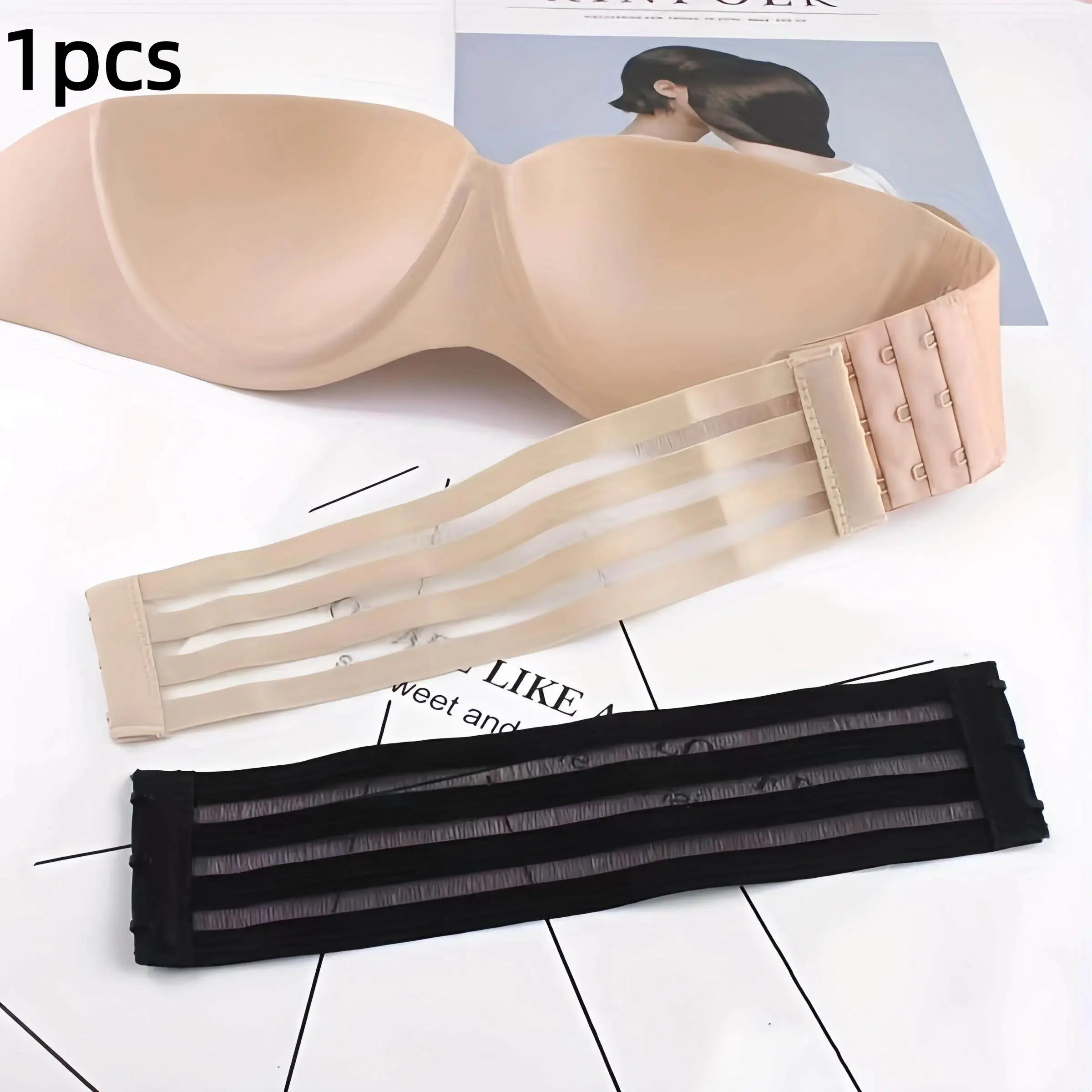Elastic Bra Strap Extender, Adjustable Hook for Bras, Backless Bra Clip, Underwear Accessory, Stretchable and Removable Design