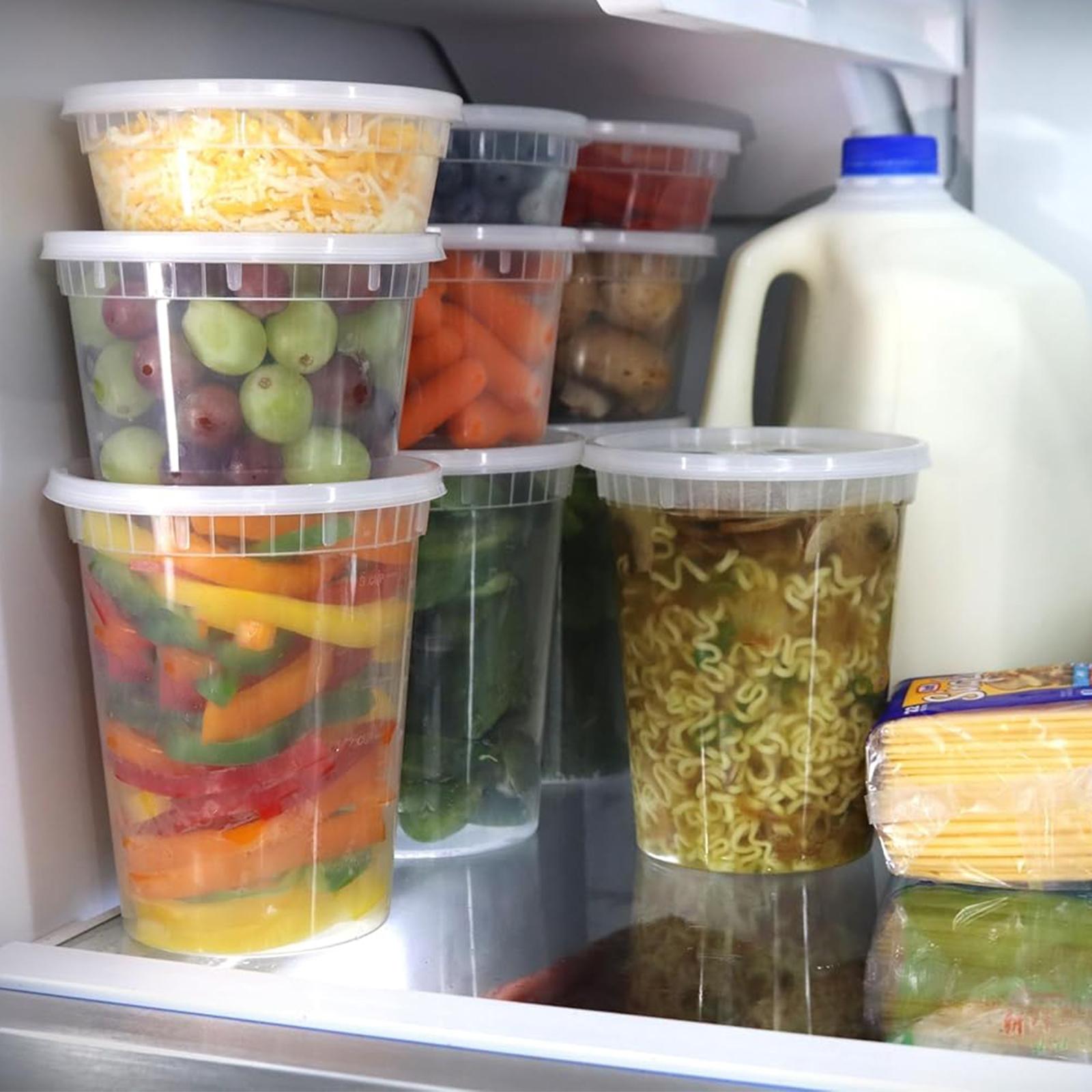 12/24pcs Plastic Storage Containers with Lids, Reusable Food Containers, Snack Containers for Home & Business, Airtight Food Storage, Microwave & Freezer Friendly, Dishwasher Safe