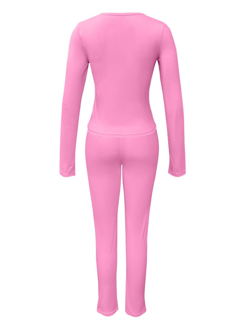 clover Women's Fall Winter Fashion Two-Piece Set, Casual Sporty Long Sleeve Pants, Comfortable Daily Wear, Cartoon Pattern clover Women's Fall Winter Fashion Two-Piece Set, Casual Sporty Long Sleeve Pants, Comfortable Daily Wear, Cartoon Pattern