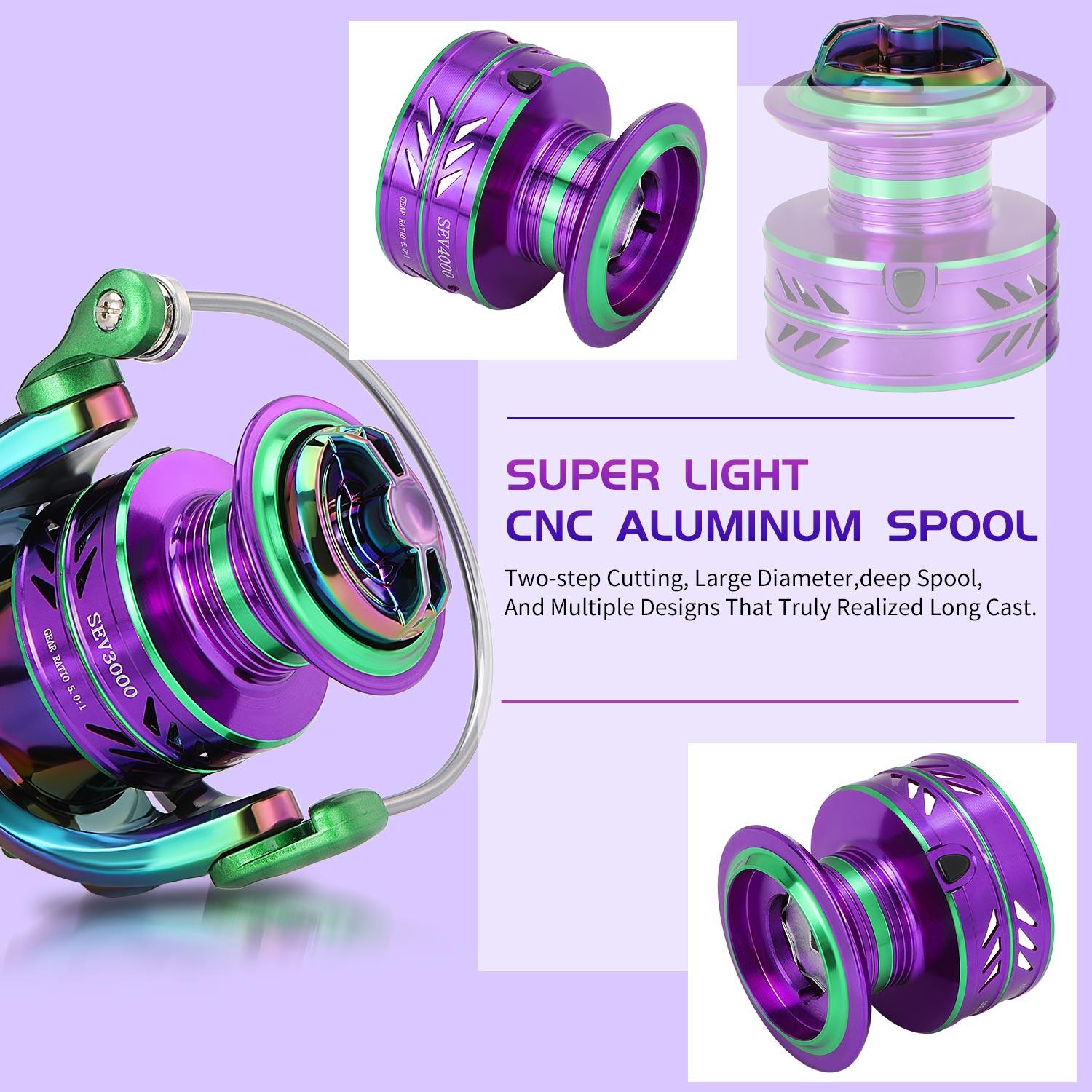 Sougayilang 30 Ton Carbon Fiber Spinning and Colorful Ultralight Spinning , 6.0:1 High​​Gear Ratio  Fishing Rod