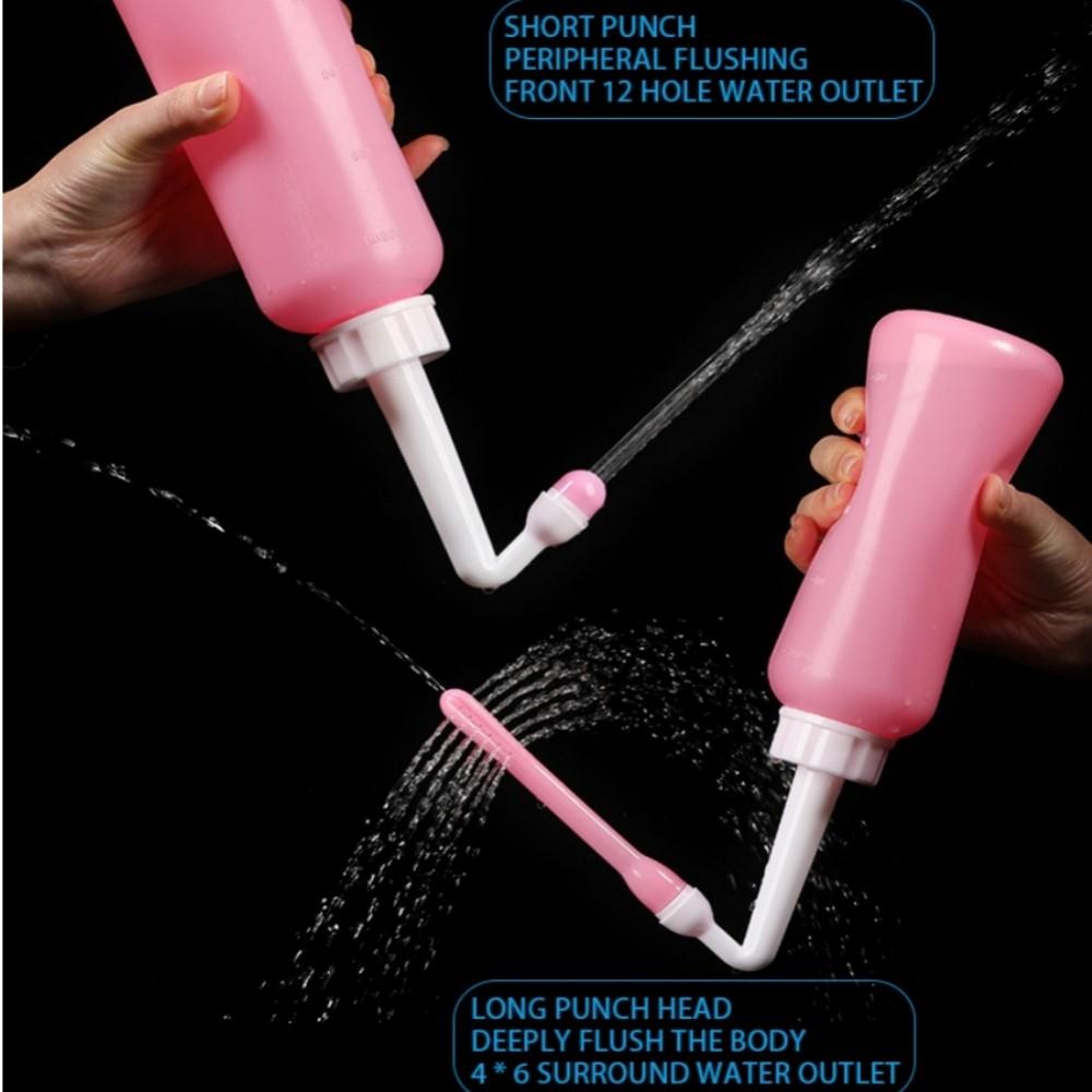 16.9oz/500ML Large Capacity Travel Bidet Bottle for Women, Portable Handheld Bidet for Female Hygiene and Cleansing, Butt Cleaner with Dual Flush Options-Short and Long(for inside clean)