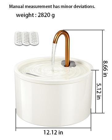 MISFANS D02 Ceramic Automatic Water Bowl - 2.1L Ultra-Quiet Wired Plug-in Pet Fountain for Cats & Dogs, 2 Tap & Fountain Modes, Filtered, Easy to Clean MISFANS D02 Ceramic Automatic Water Bowl - 2.1L Ultra-Quiet Wired Plug-in Pet Fountain for Cats & Dogs, 2 Tap & Fountain Modes, Filtered, Easy to Clean