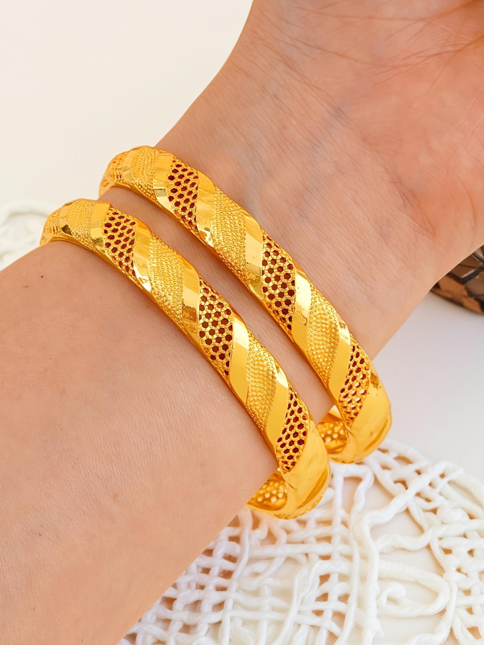 Dubai Gold Plated Women's Fashion Cuff Bracelet, Handmade Ethnic Style, Luxury Wedding Bangle, African Nigerian Bridal Jewelry