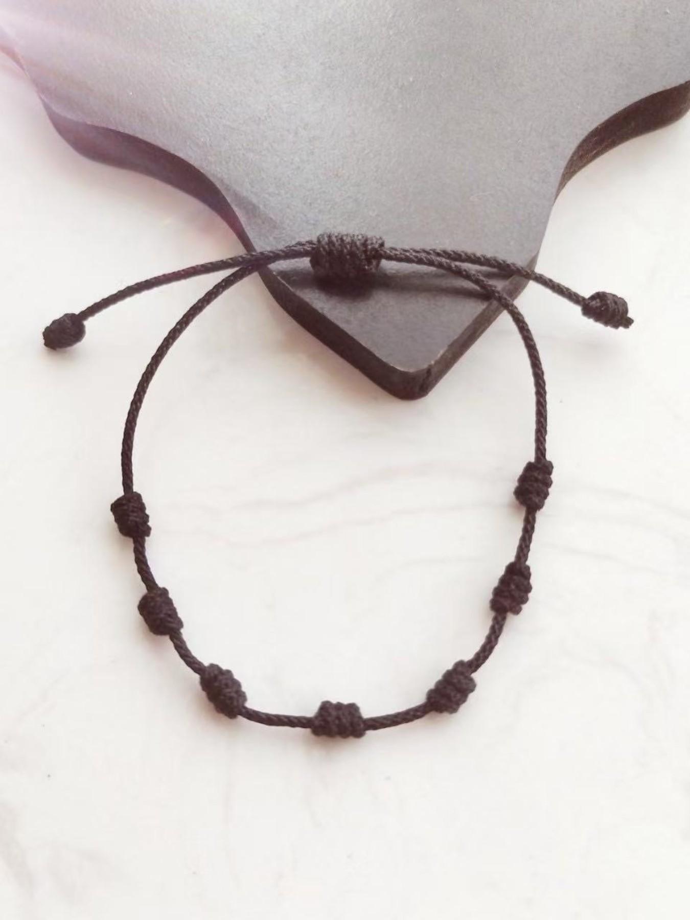 3 Pieces String Handmade Bracelets, Adjustable Kabbalah Knot Bracelet, Protective Amulet for Evil Eye and Good Luck