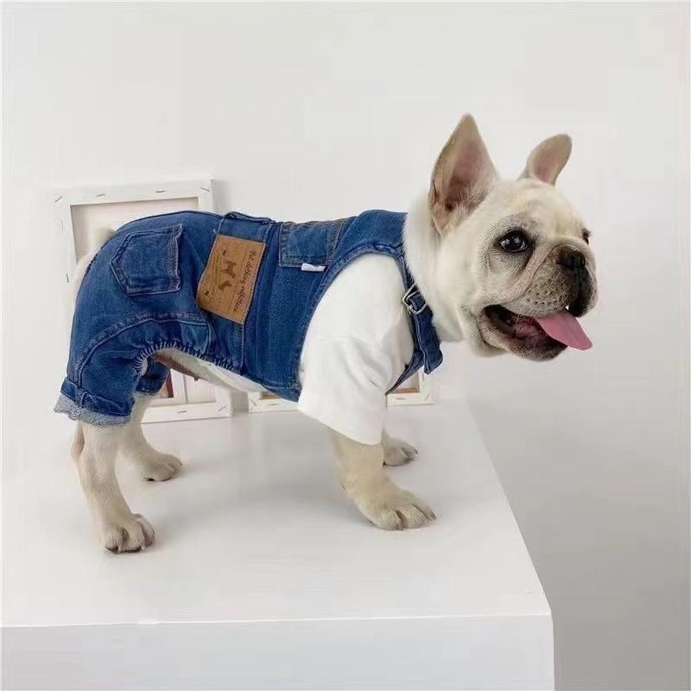 New Summer Pet Clothes, Washed Denim Vest for Dogs, Comfortable Elastic Pet Pants, Small Dog Apparel, Stylish and Practical
