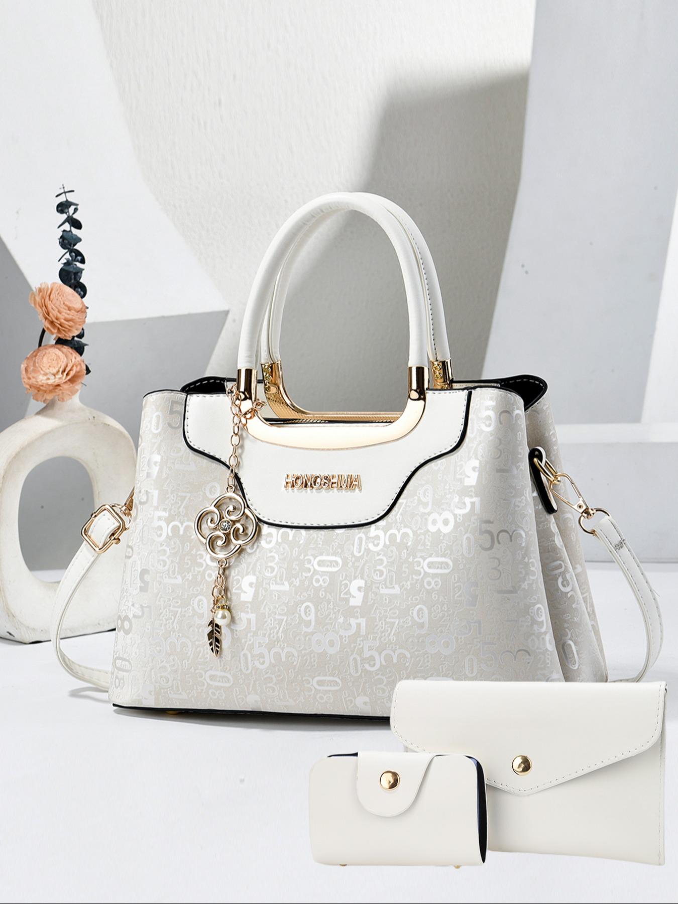 Women's Fashion Shoulder Bag Set, Casual Crocodile Print PU Material, Versatile Three-Piece Bundle for Daily Use, Perfect Gift Idea