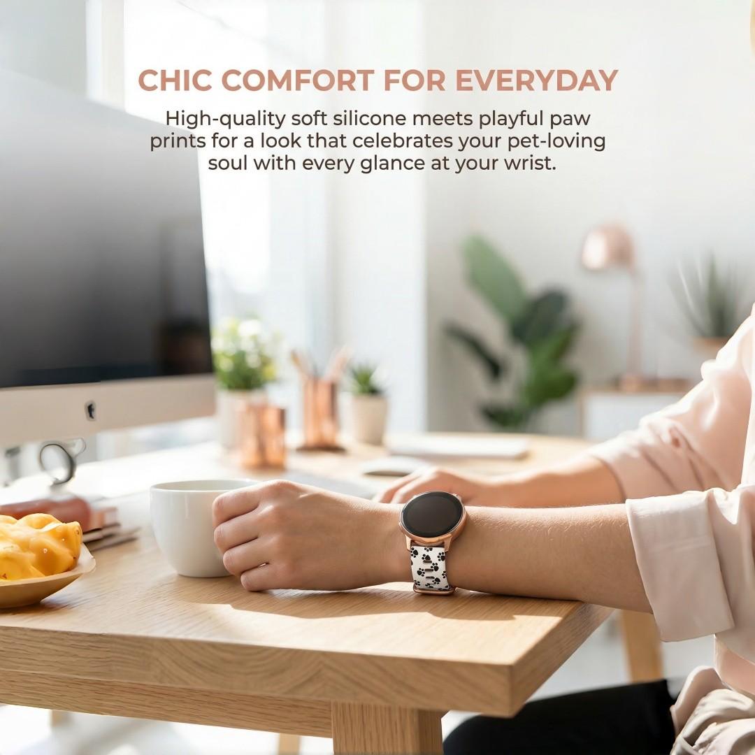 Fashionable Silicone Watch Band, Universal Quick-Release (20mm), Soft Comfort, Waterproof Sweatproof, Buckle, Compatible with Smartwatches