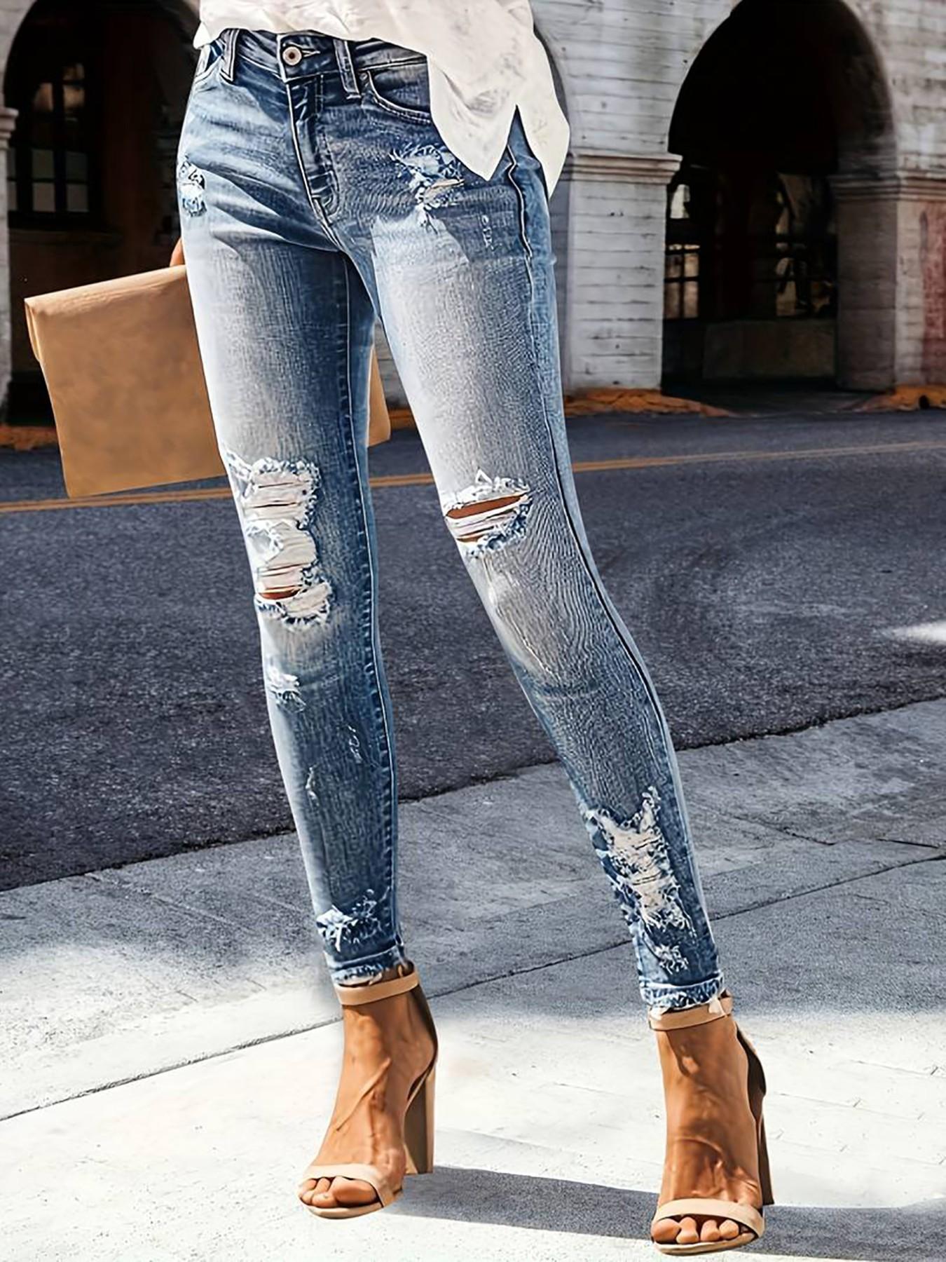 New Women's Denim Jeans Nine-Quarter Casual Ladies Ripped Jeans Trendy Comfortable High-Quality Female Jean Pants