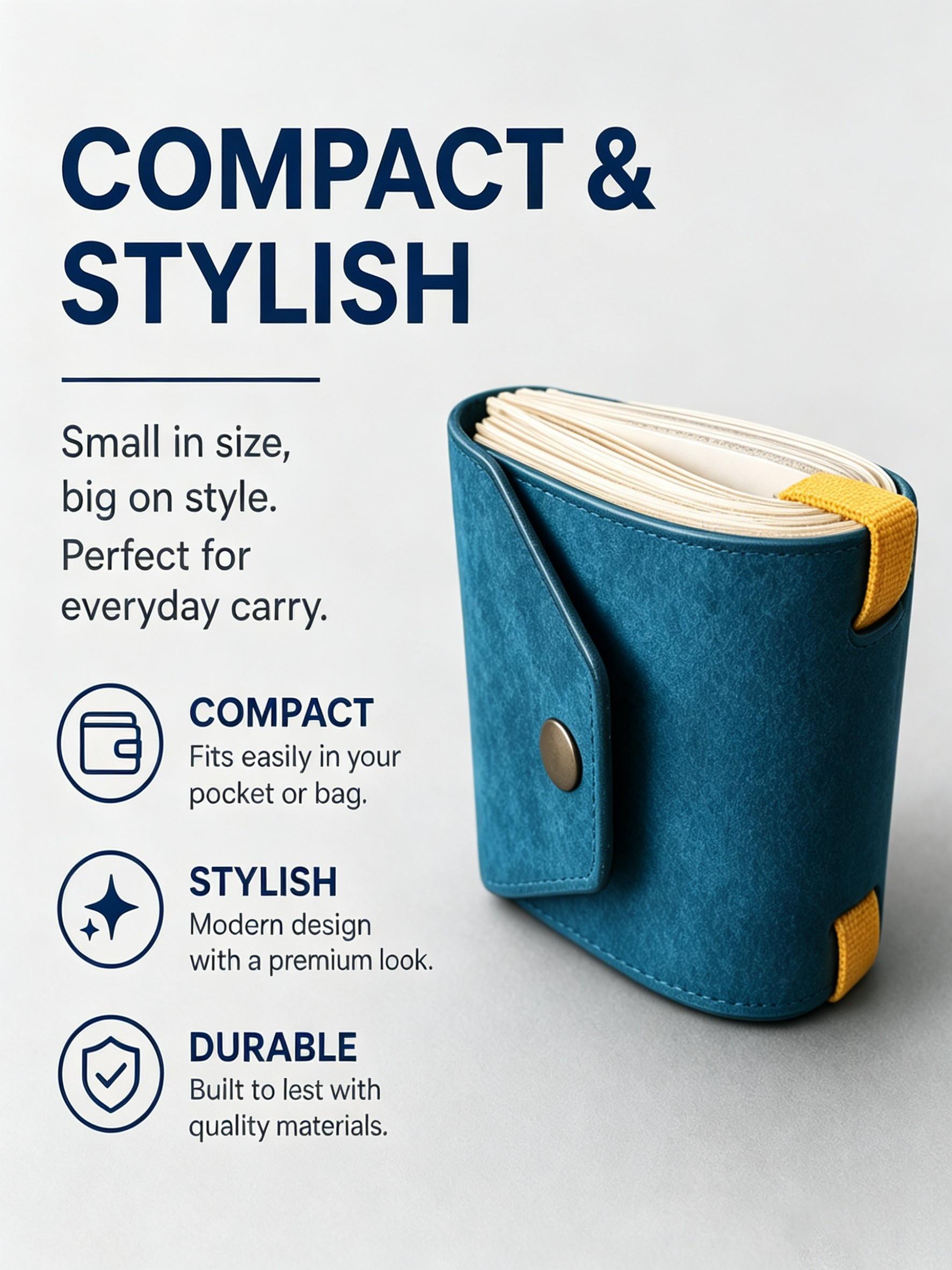 Compact Fashionable Leather Card Holder, Durable Waterproof Mini Wallet, Perfect for Cards and Cash, Ideal Travel Companion, Pocket Size Organizer, Stylish Wallet