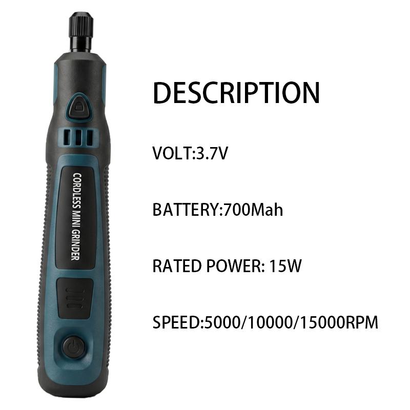 3.7v Mini cordless grinder, Portable Multi-Functional Handheld Polishing Tool, Jade Carving and Grinding Machine, Small Drill for Home Use