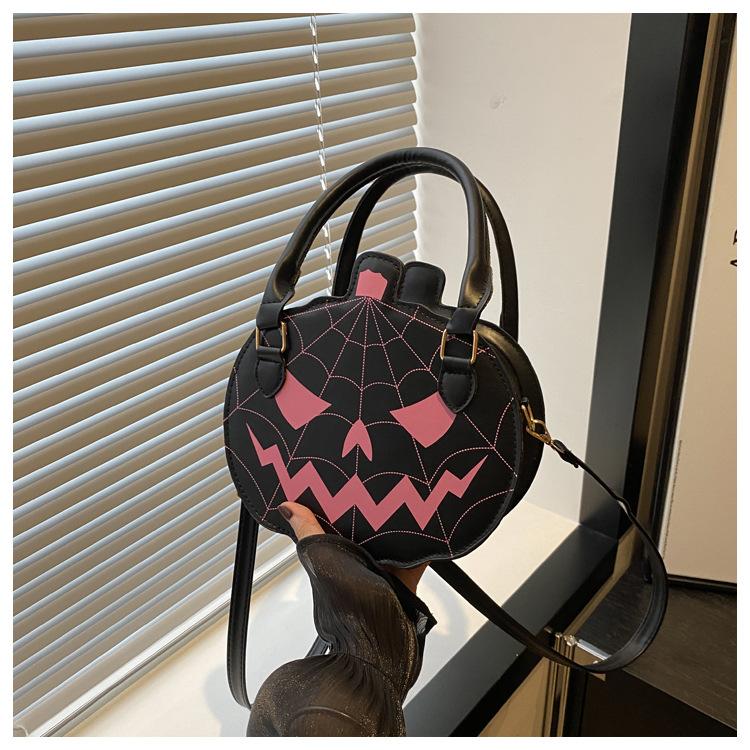2026 New Halloween Pumpkin Bag, Contrast Color Simple Handbag, Funny Novelty Shoulder & Crossbody Bag for Women