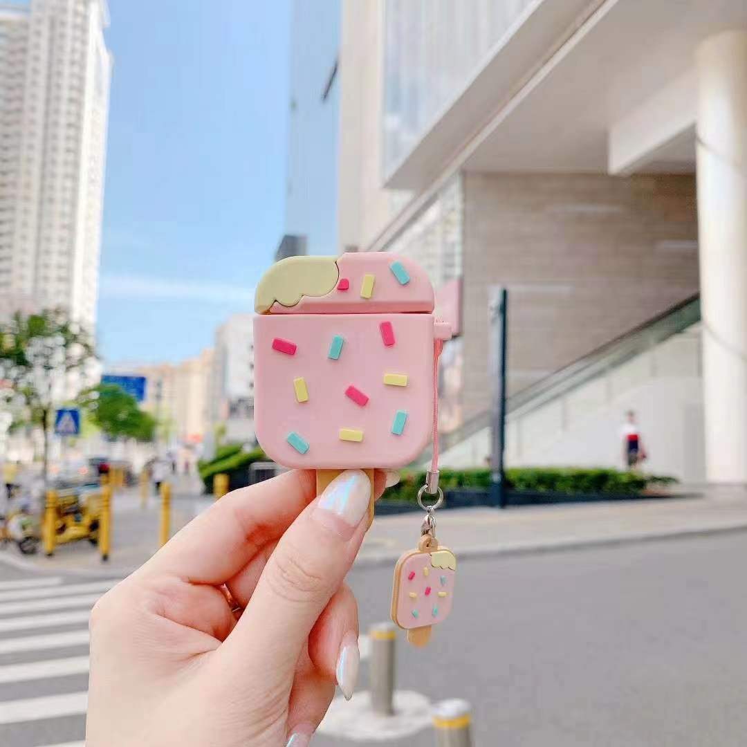 1 piece of ice cream earphone case,Cute wireless Bluetooth earphone case, drop resistant, durable and stylish accessory, suitable for AirPods pro3/1/2/3/4/pro/pro2(Different models may have different shapes)