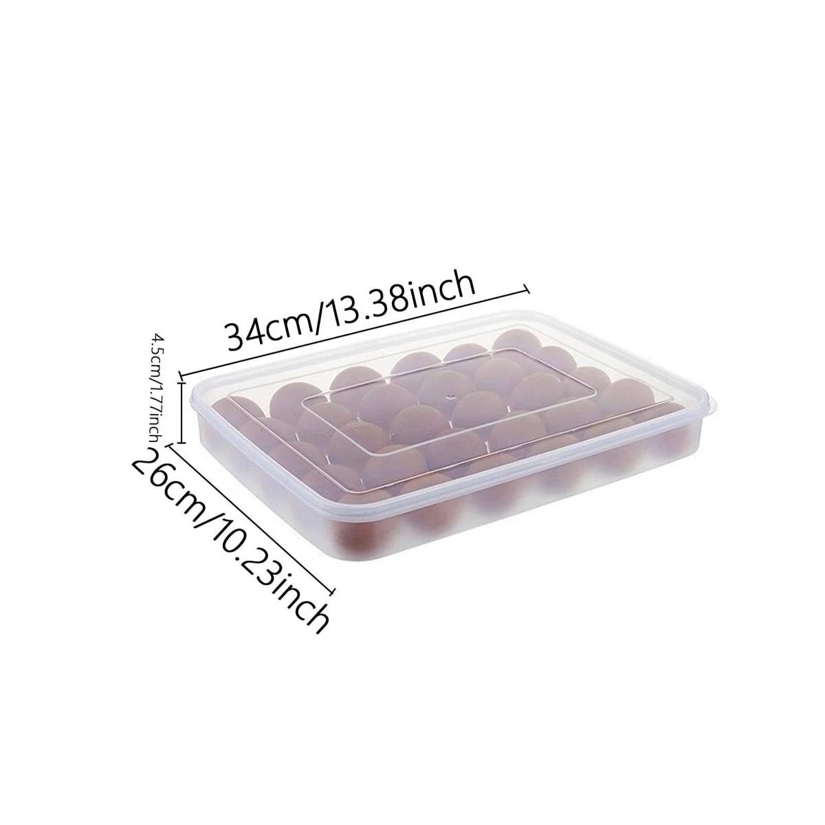 Simple Design Egg Box 30 Grid Refrigerator Storage Container, Plastic Food Preservation Egg Tray, Kitchen Organizer, Durable & Convenient