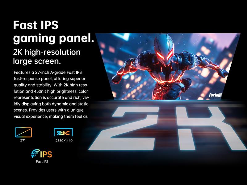 KTC 27" 2K Native 300Hz HDR400 Fast IPS White Gaming Monitor, QHD 2560*1440 Supports OC 320Hz, GTG of 1ms, 144% sRGB High Brightness 450cd/㎡, Low Blue Light, Flicker-Free, Original Rotatable Stand, VESA Wall Mount Compatible, H27E6