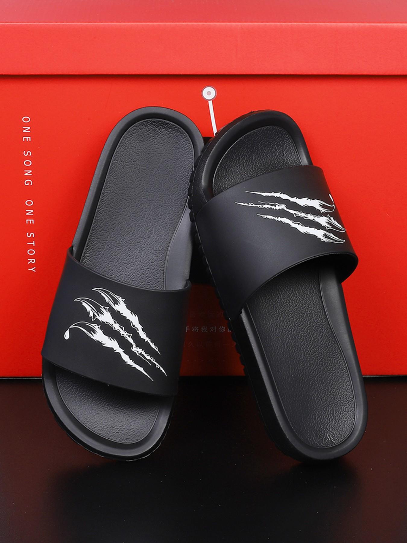 Men's Fashion Comfortable Sports Slippers, Open Toe Massage Slippers, Anti-Slip Breathable, Ideal for Spring Summer Outdoor Vacation Beach, Footwear