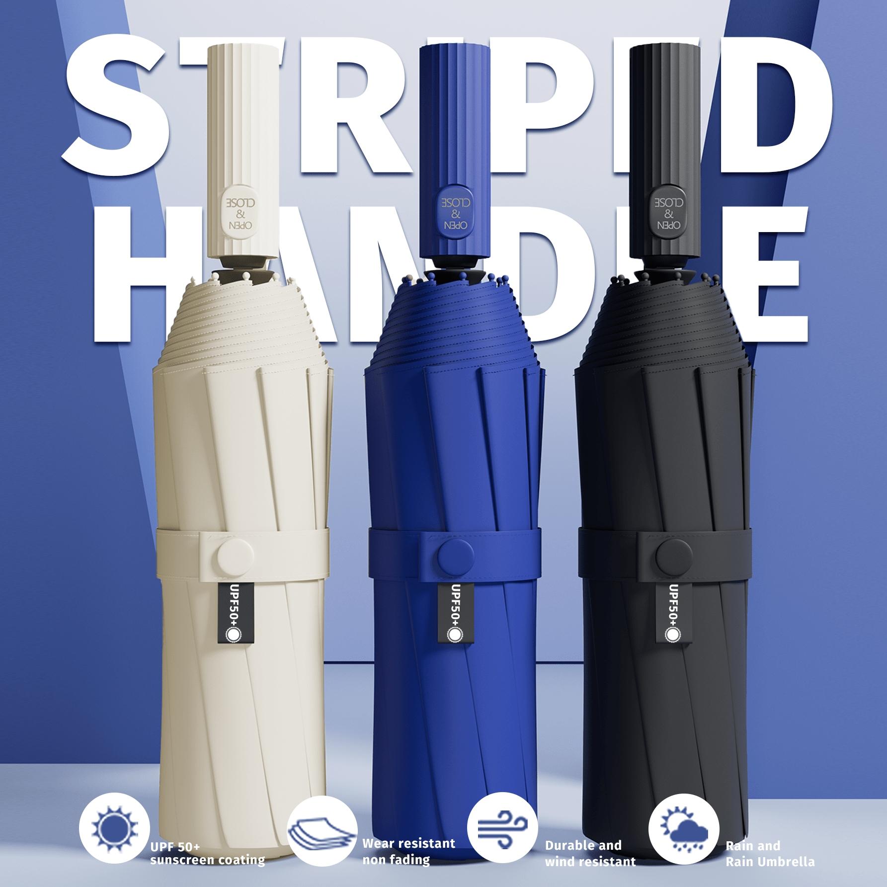 Auto Open Close Large Umbrella, Premium Windproof Waterproof Umbrella, 2-in-1 Rain & Sun Protection Parasol for Family Outings & Outdoor Activities