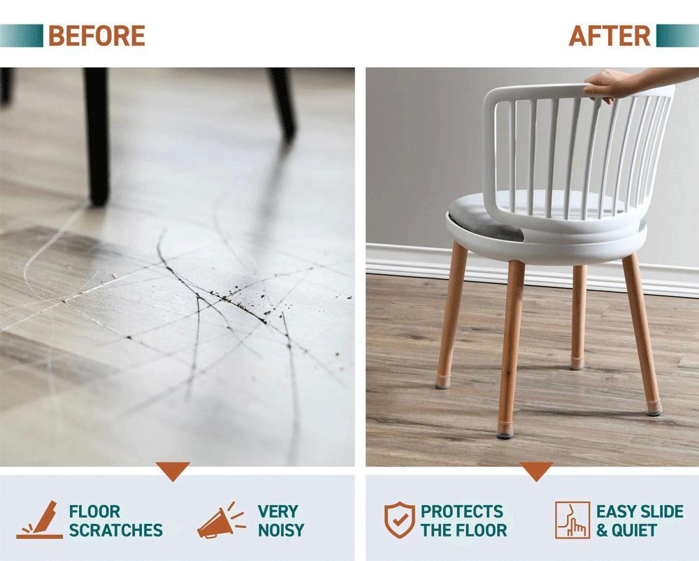 Chair Rubber Universal Leg Protectors for Hardwood Floor Fits All Shape Chair Mat for Wood and Tile Floors Square Cover Furniture Heavy Duty Flooring Protection