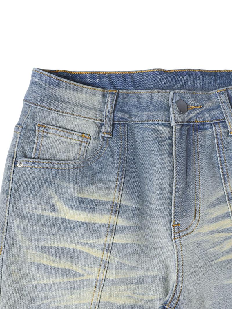 Women's Plain Low-Waist Flare Jeans, Casual Bell Bottom,Vintage Washed Finish,Trousers For Daily Wear, Outfits 2026, Ladies Bottoms For All Seasons,T-Chic