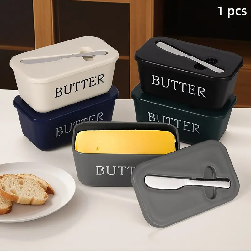 Large Capacity Butter/cheese Storage Box, Airtight Freshness, Antioxidant, Includes Cutter, Food Grade, Safe, Durable, Easy Clean, Ideal for Fridge, Baking, Cooking