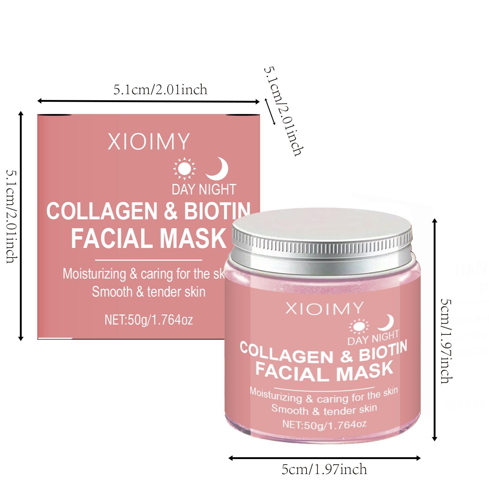 4pcs Collagen and Biotin Mask, Alcohol-Free, Deep Moisturizing, Boosts Facial Elasticity, Brightens and Adds Glow, Face Mask
