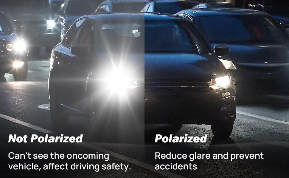 Joytutus Universal Anti-Glare Polarized Car Sun Visor Extender with UV400 Protection 12.6 x 5 Lens Size Quick 5 Sec Install Safe Driving Windshield Shade