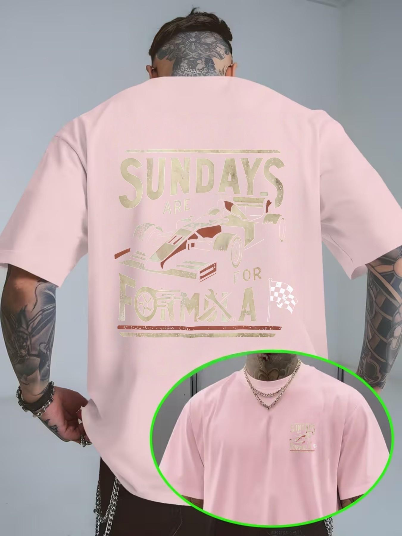 F1 Racing Print Vintage Cotton Short Sleeve T-Shirt, Casual Loose Fit, Home Wear, Daily, Tiktok Trend, Comfortable Unisex Top