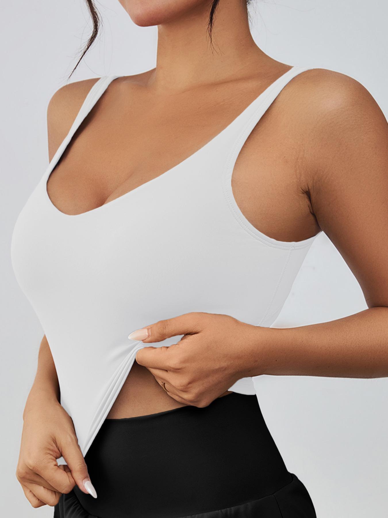 Women's Solid Sports Bra, Sporty Wide Strap Lingerie Top for Tennis Pickleball, Gym Clothes, Women's Athletic Clothing for Indoor Outdoor Wear