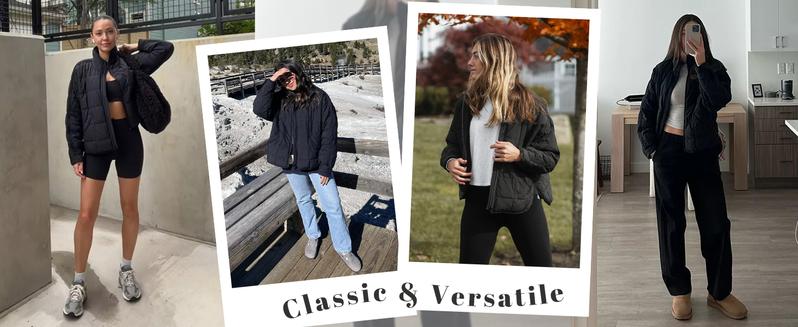 SCUSTY Women's Quilted Puffer Jacket Long Sleeve Zip Up Oversized Lightweight Padded Down Coat Outerwear TikTokShopBlackFriday SCUSTY Women's Quilted Puffer Jacket Long Sleeve Zip Up Oversized Lightweight Padded Down Coat Outerwear TikTokShopBlackFriday