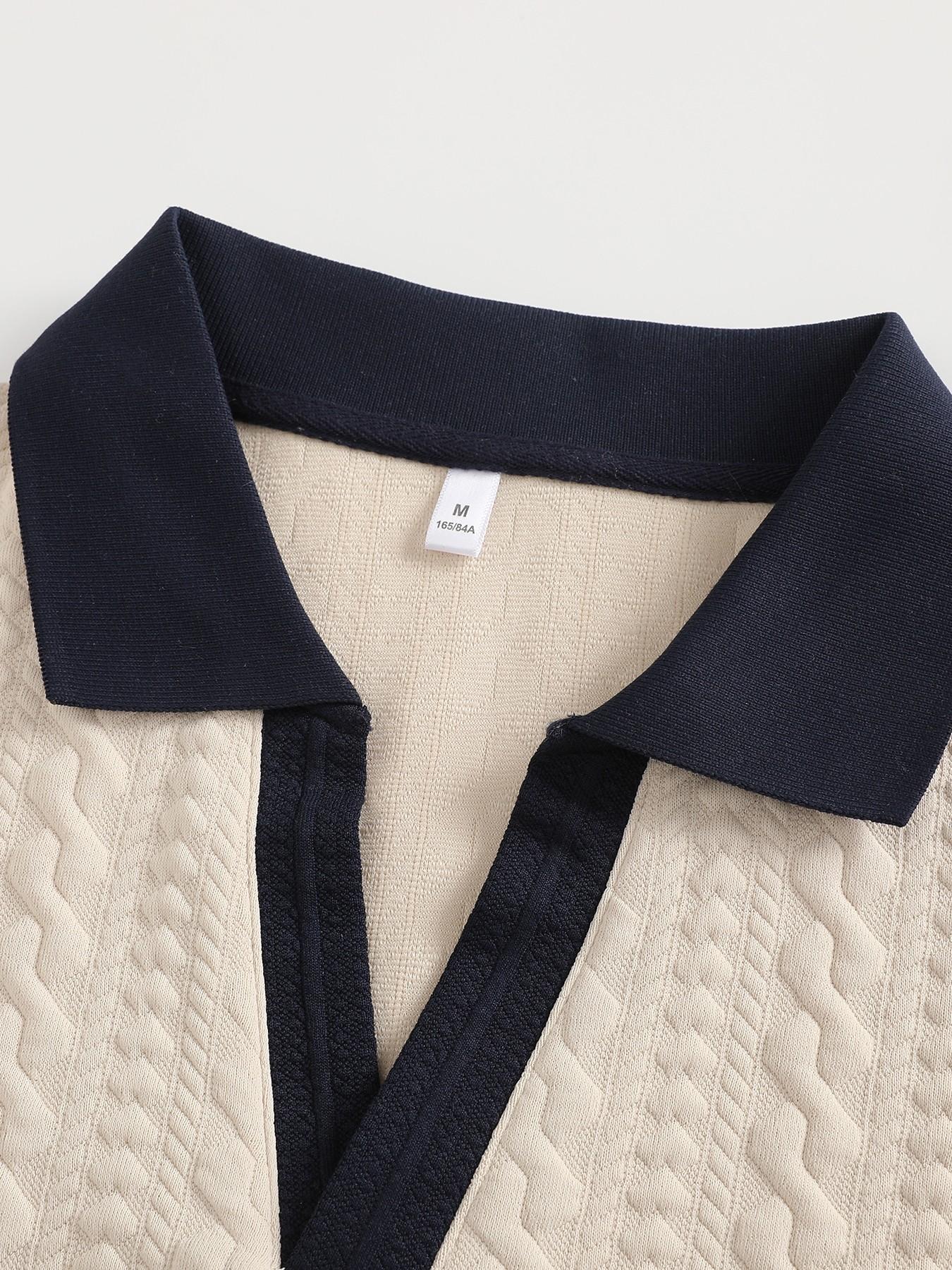 Men's Simple Versatile Pullover Sweater, Comfortable Knit Shirt Collar Design, Casual Fit for Daily Wear & Office Use