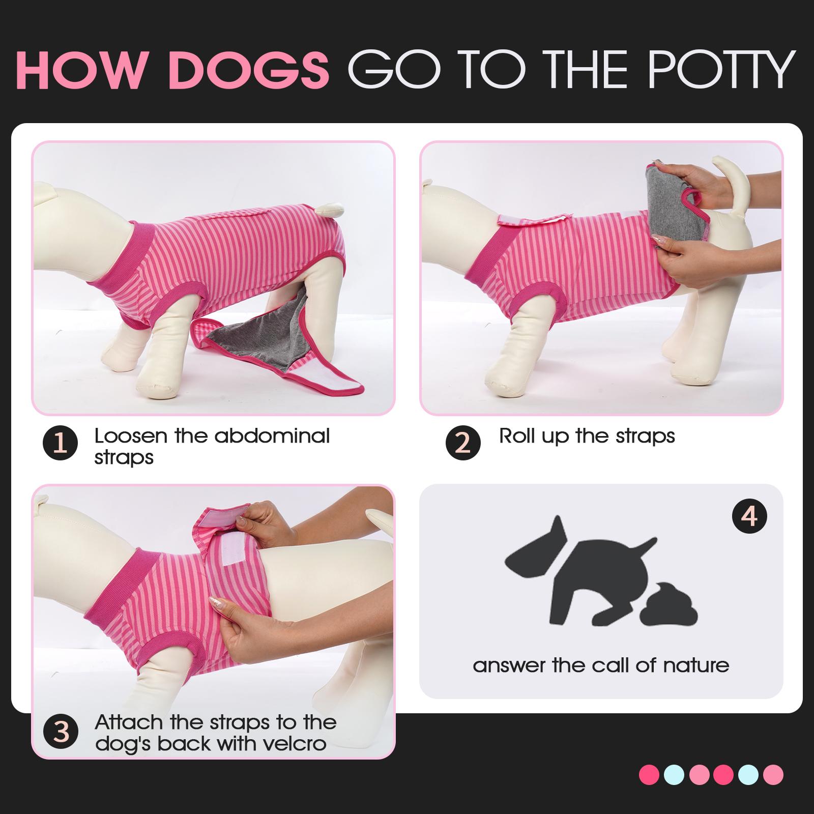 FUAMEY Recovery Suit for Dogs After Surgery,Soft Breathable Dog Bodysuit E-Collar & Cone Alternative Surgical Suit,Male Female Dog Neuter Spay Suits Anti Licking Wounds Onesie Rose Stripes