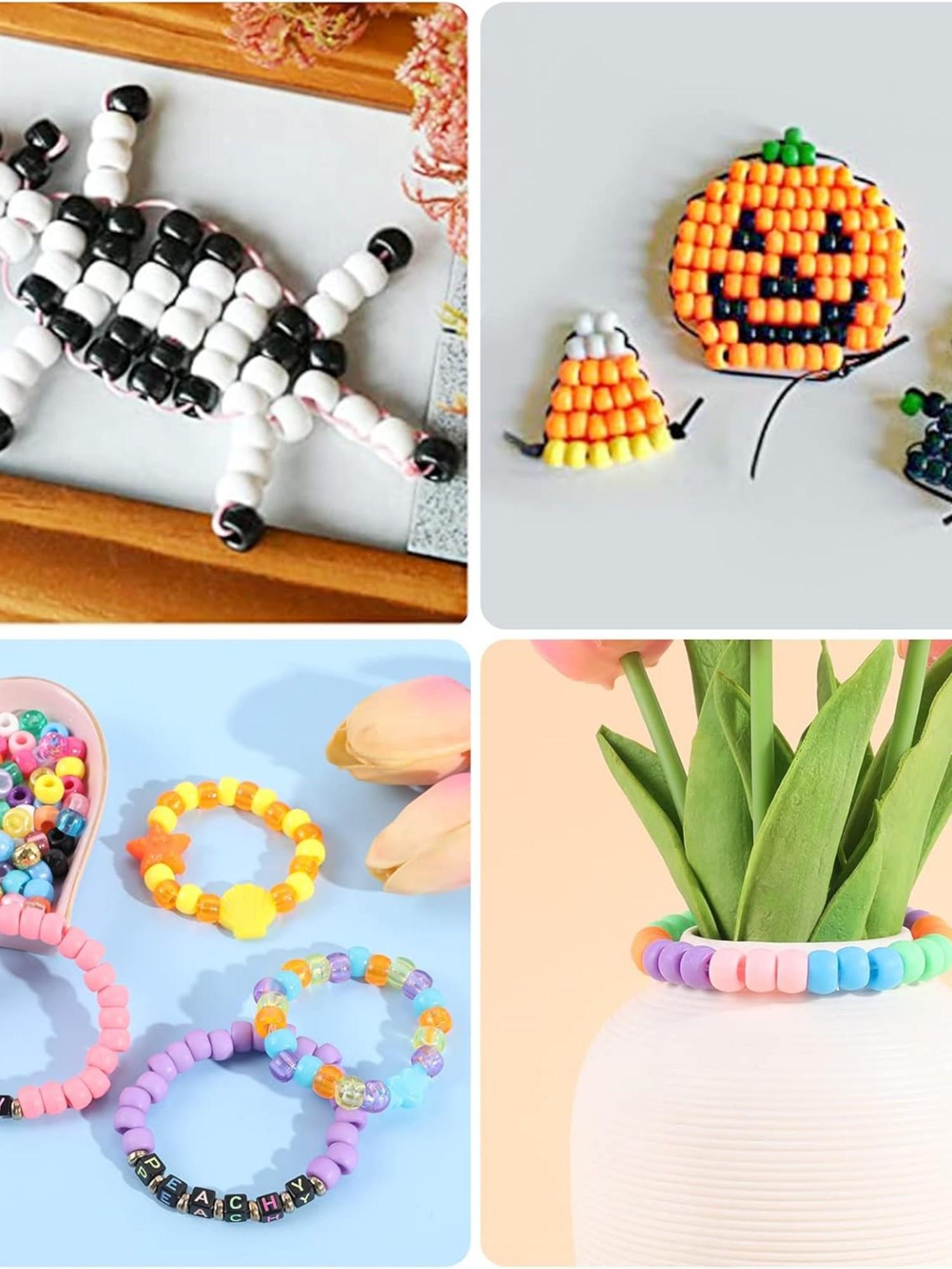 720pcs 24 Colors Pony Beads for Jewelry Making, Braided Hair Beads, Bracelet Kit, DIY Bracelets, Keychains, Fashion Gifts