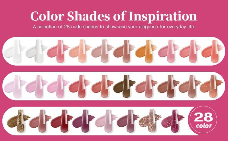 JEWHITENY Poly Extension Gel for Nail, 28 Colors Poly Gel Nail Kit With Nail Lamp Slip Solution Builder Nail Gel Trendy Nail Art Design Nail Extension Gel All In One Nail Kit Easy DIY at Home
