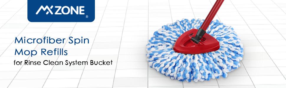 4 Packs Spin Mop Head Replacement for O Ceda Spinning EasyWring RinseClean Mop, Mop Replace Head for 2 Tank System Bucket, Microfiber, Blue 4 Packs Spin Mop Head Replacement for O Ceda Spinning EasyWring RinseClean Mop, Mop Replace Head for 2 Tank System Bucket, Microfiber, Blue