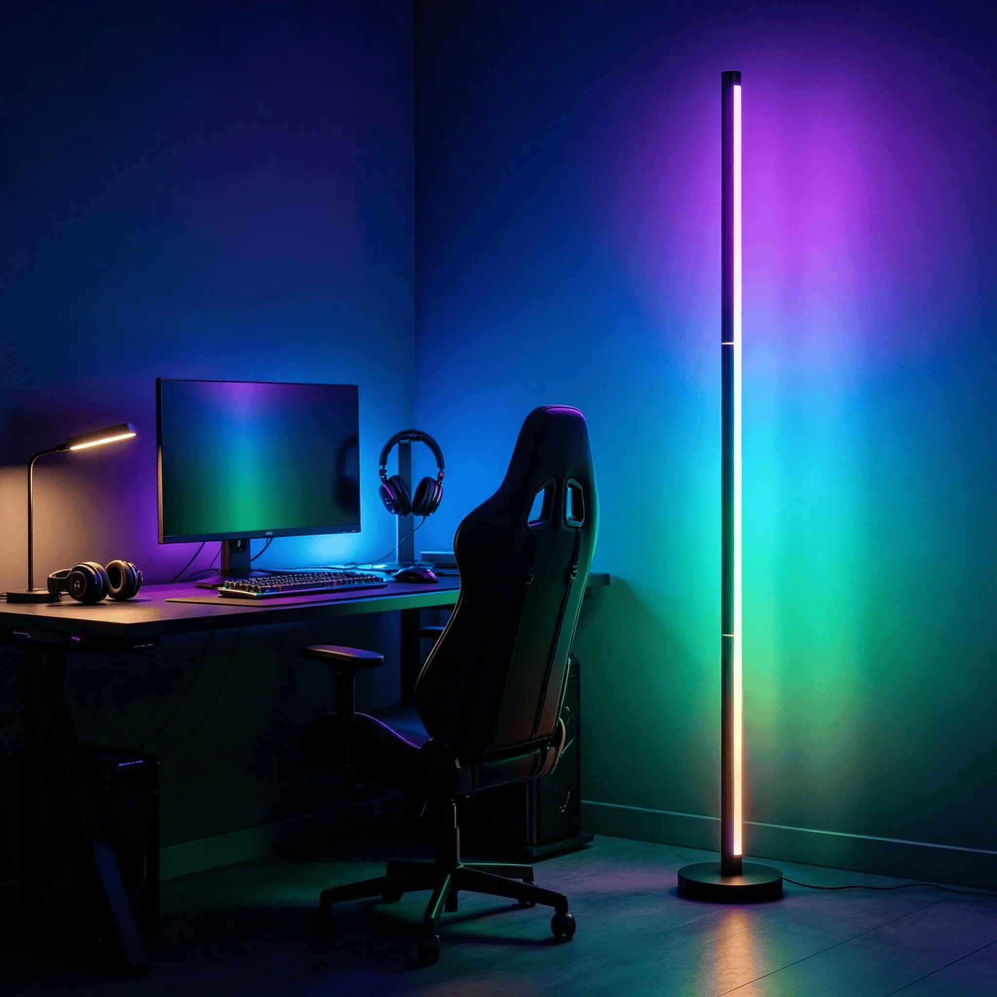 Smart LED Floor Lamp RGB Mood Light, Modern Minimalist Backlight, APP/remote Control, Home Office Decor, Holiday Gift, Ambient Glow Light