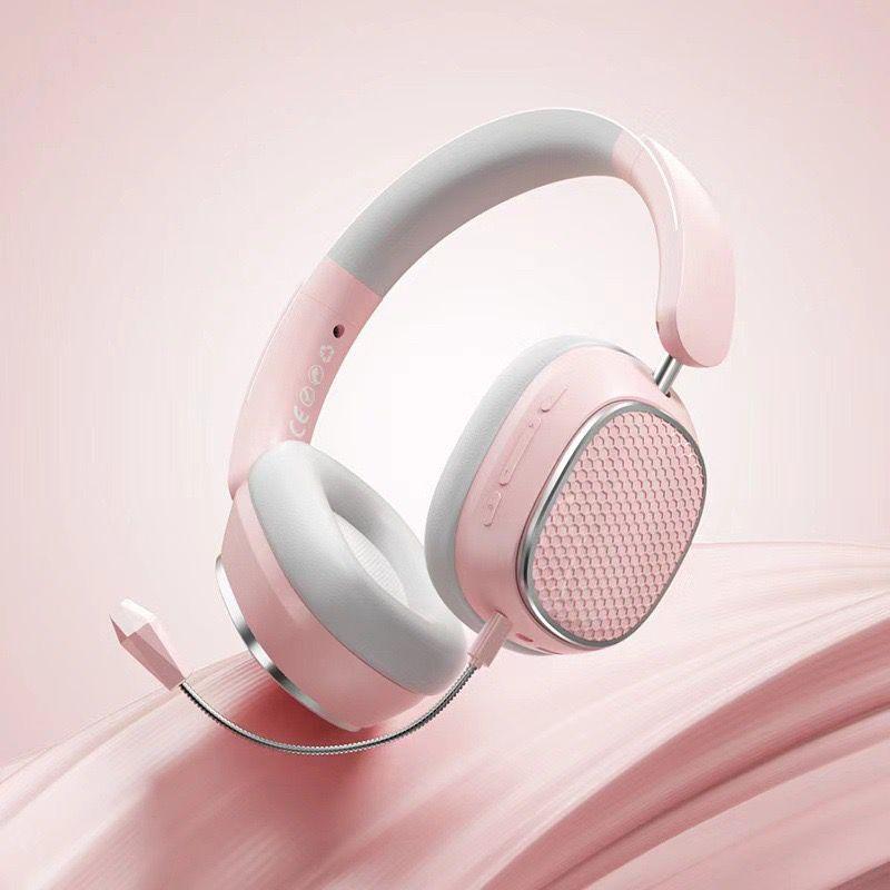 ZECAA Bluetooth Wireless Bass Headphone 5.4 Head On Earphones HiFi Sound Video Game Headphone With Microphone Audio Headset audifonos bluetooth noisecancellingheadphones Portable Charging Space Electronic Earbud Black bluetooth-compatible headset