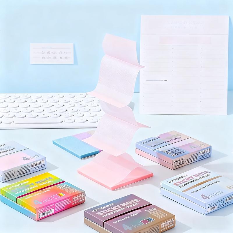 Transparent Pull-Out Sticky Notes, High Aesthetic Design, Ideal for Student Error Correction, Office Marking Stickers, Sticker Sheets, Daily Reminder Labels