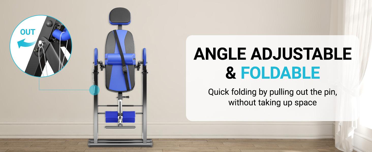 YOLEO Gravity Heavy Duty Inversion Table for Pain Relief Therapy with Headrest & Adjustable Protective Belt Back Stretcher Machine