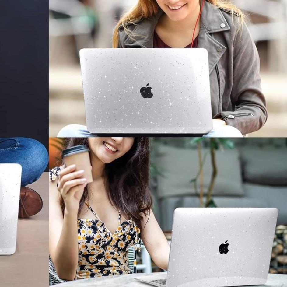 Macbook Air 13-Inch Case, Diamond Shine, Upgrade for M4 A3240 M3 A3113 M2 A2681, Transparent Hard Shell, Anti-Scratch, Lightweight, Starry Design