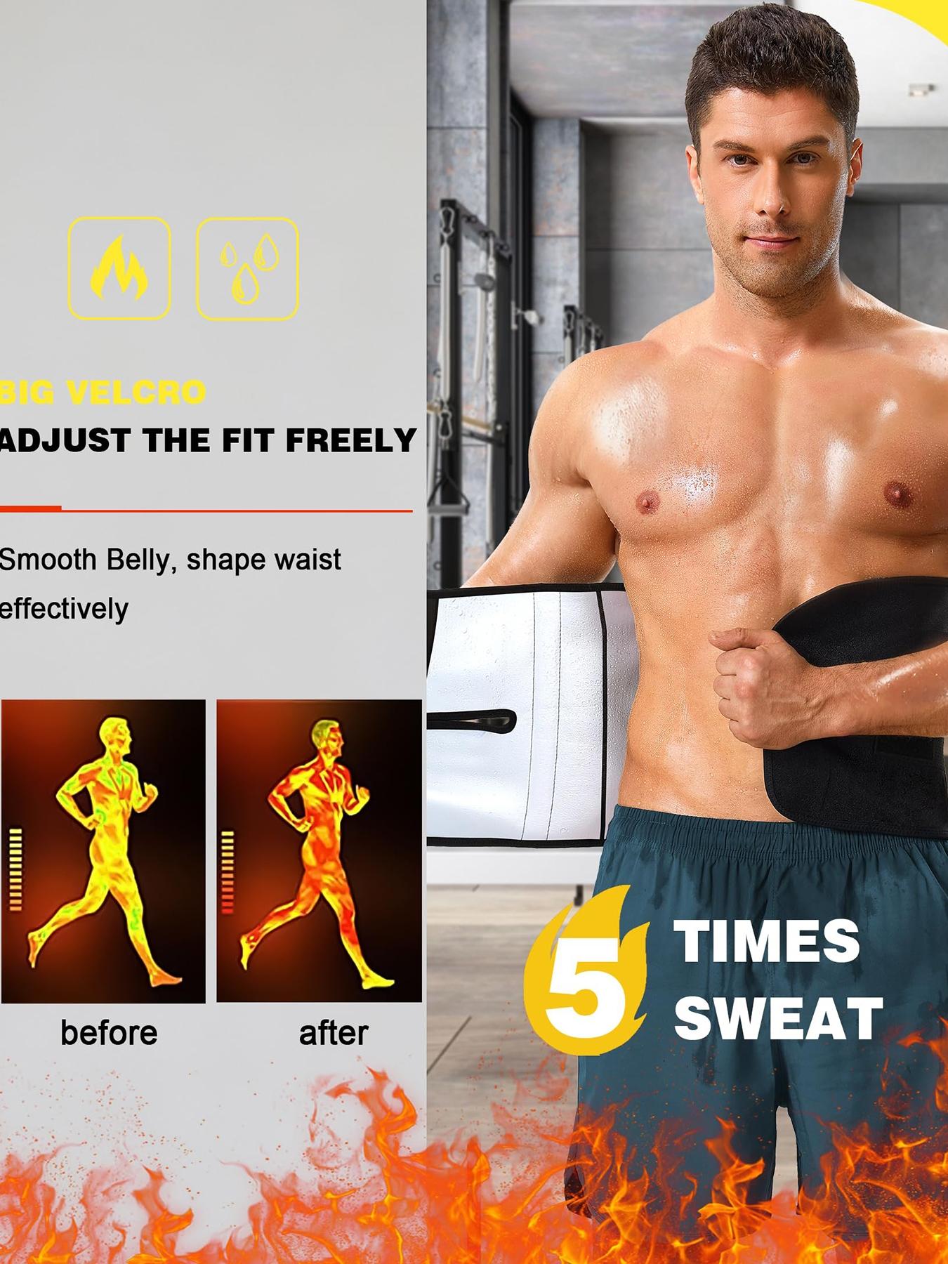 1 piece men's sauna body shaping and abdominal belt, Adjustable Waist Trainer, opening and closing design, multiple compression, 7 waist bones to prevent curling and protect the spine