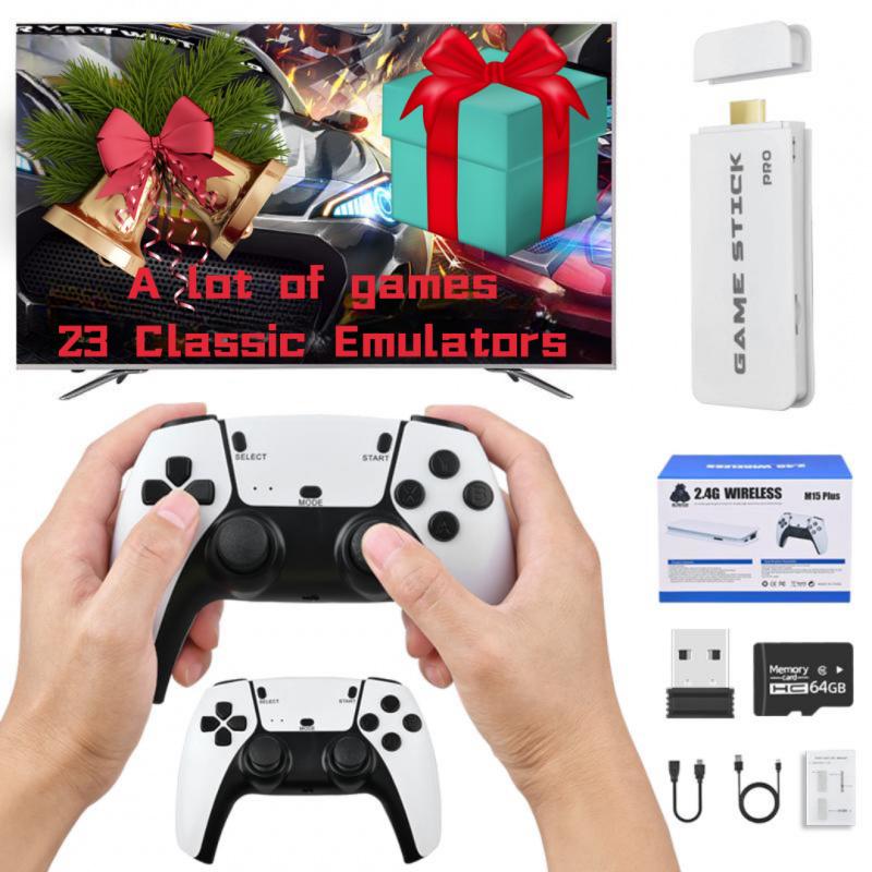 2026 M15 Plus Retro Game Console Upgrade, Includes Game Stick, Wireless Controller, Game Simulator, Perfect for Nostalgia Gaming