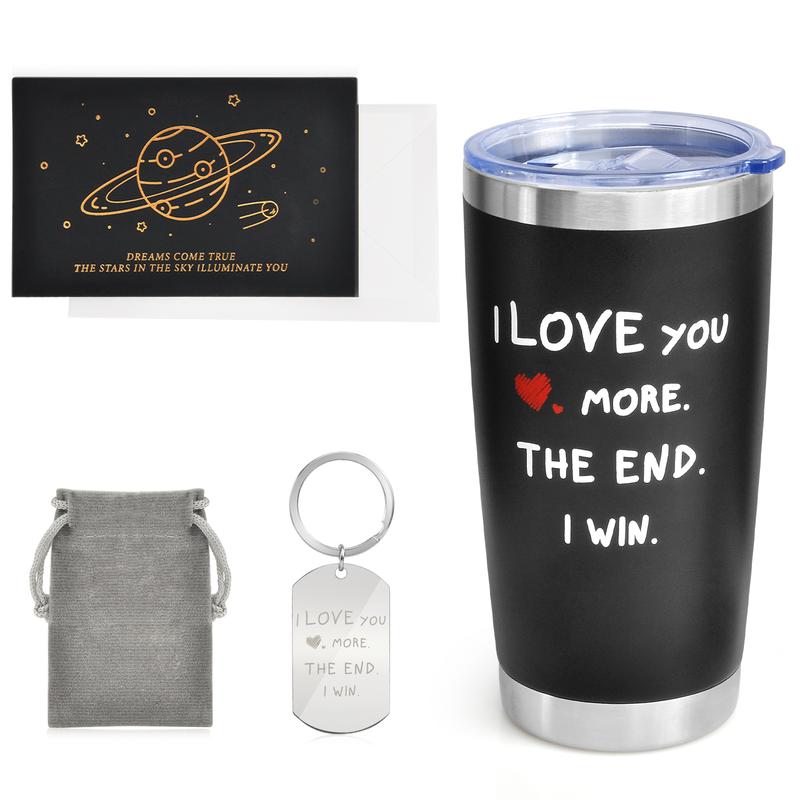 Christmas gifts for boyfriend   husband 20 oz  Water Bottles with Keychain Unique Ideal for bf mens Gifts under 50 house white   elephant  official Drinkware couples gift Portable Flasks Customized     birthday set Box Stainless Steel