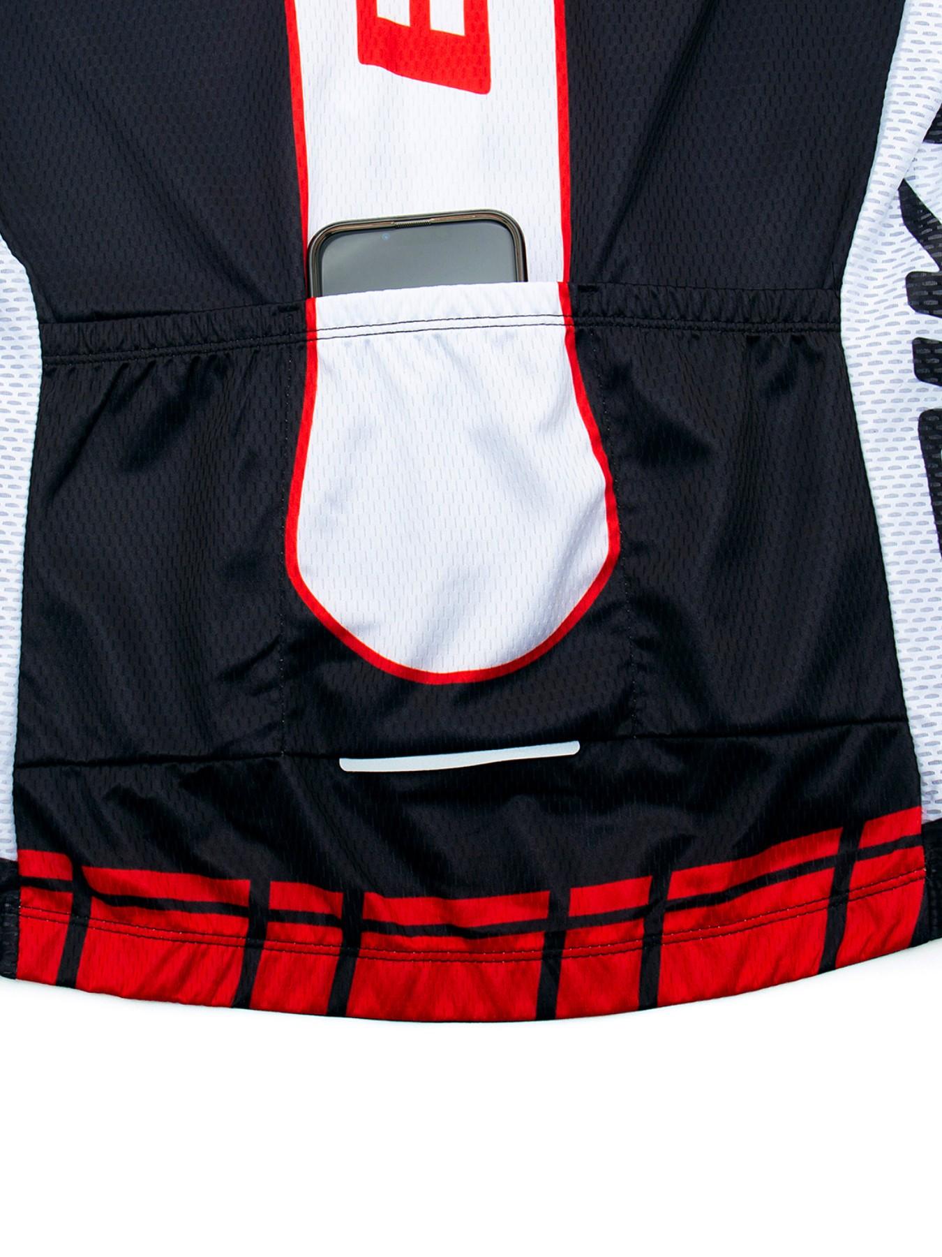 Men's Professional Cycling Shirt, Breathable Polyester Knit Fabric, Geometric Pattern, Round Neck Short Sleeve, Spring/summer/autumn