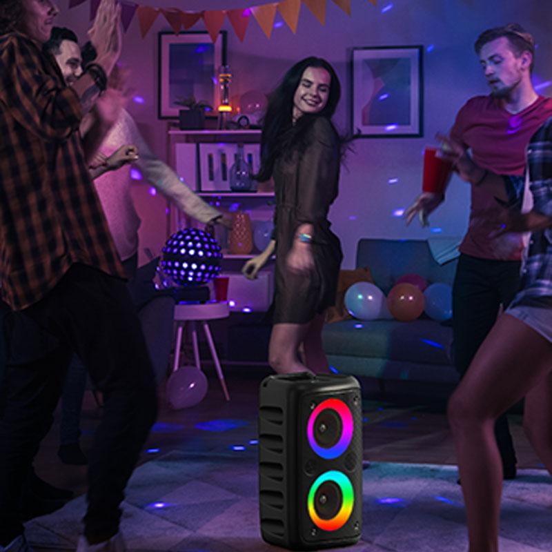 party disco light Portable Bluetooth Speaker 3317 with 1 Microphone for Karaoke Sound Amplification Bass Boost Subwoofer Type-C Charging Port TF Card FM USB Ideal for Family Gatherings Indoor Music & Dance Parties Holiday Gifts Audio Smartphone