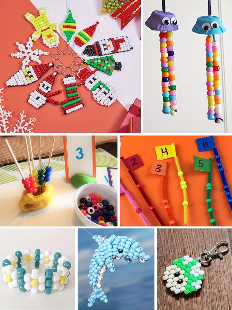 2700/3600pcs Pony Beads Jewelry Making Kit, Colorful Rainbow Hair Beads for Hair Braiding, 24-Color Friendship Bracelet Beads, Bead Assortment